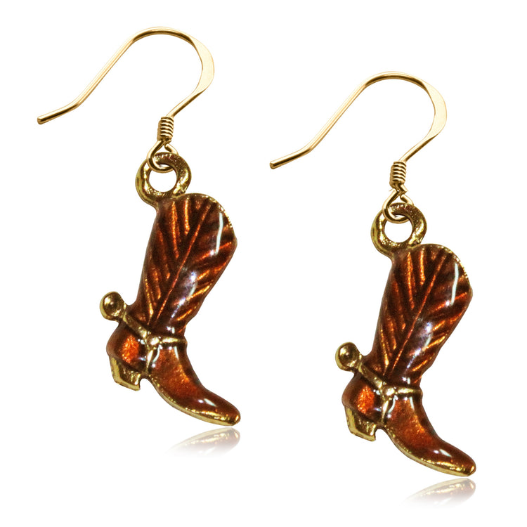 Whimsical Gifts | Cowboy Boot Charm Earrings in Gold Finish | Animal Lover | Horse & Equestrian | Jewelry