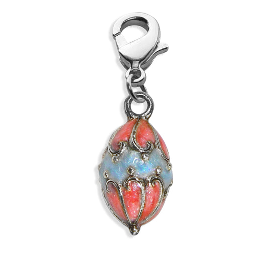 Whimsical Gifts | Easter Egg Charm Dangle in Silver Finish | Holiday & Seasonal Themed | Easter Charm Dangle