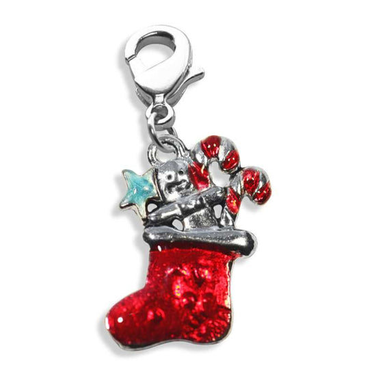 Whimsical Gifts | Christmas Stocking Charm Dangle in Silver Finish | Holiday & Seasonal Themed | Christmas Charm Dangle