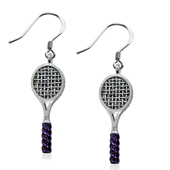 Tennis Racket and Ball Charm Earrings