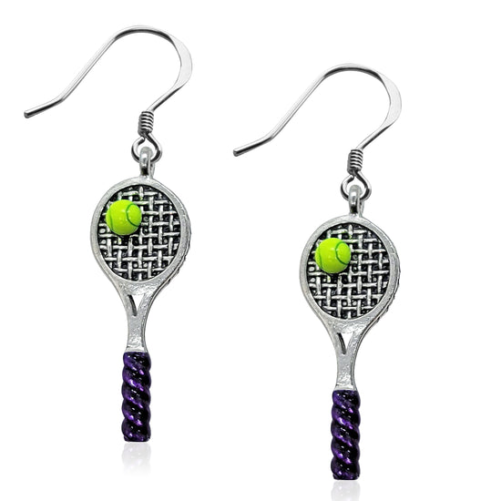 Tennis Racket and Ball Charm Earrings
