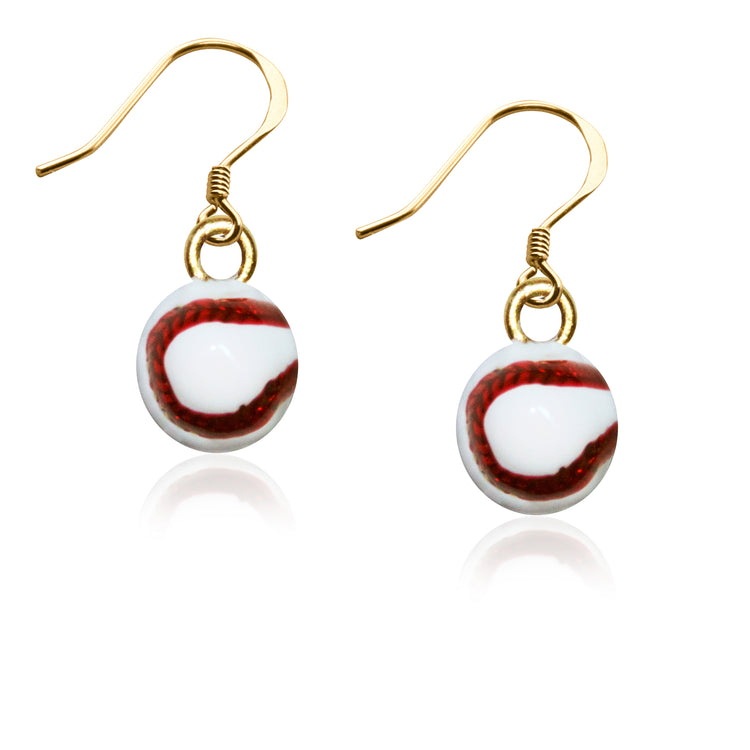 Whimsical Gifts | Baseball Charm Earrings in Gold Finish | Hobbies & Special Interests | Sports | Jewelry