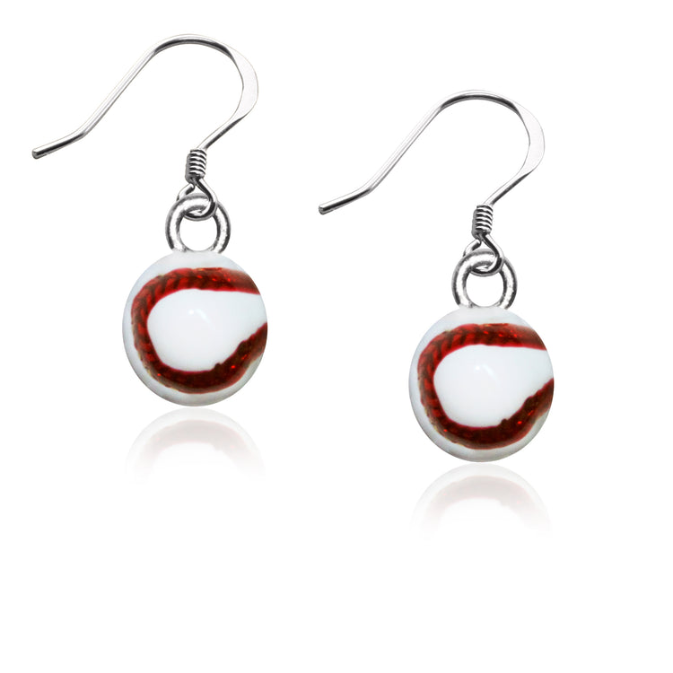 Whimsical Gifts | Baseball Charm Earrings in Silver Finish | Hobbies & Special Interests | Sports | Jewelry