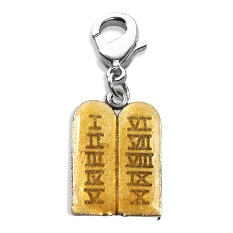 Whimsical Gifts | Ten Commandments Charm Dangle in Silver Finish | Religious & Spiritual | Charm Dangle