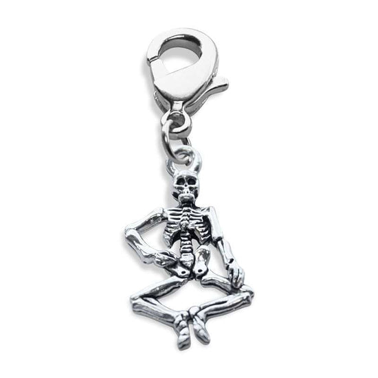 Whimsical Gifts | Skeleton Charm Dangle in Silver Finish | Holiday & Seasonal Themed | Halloween Charm Dangle