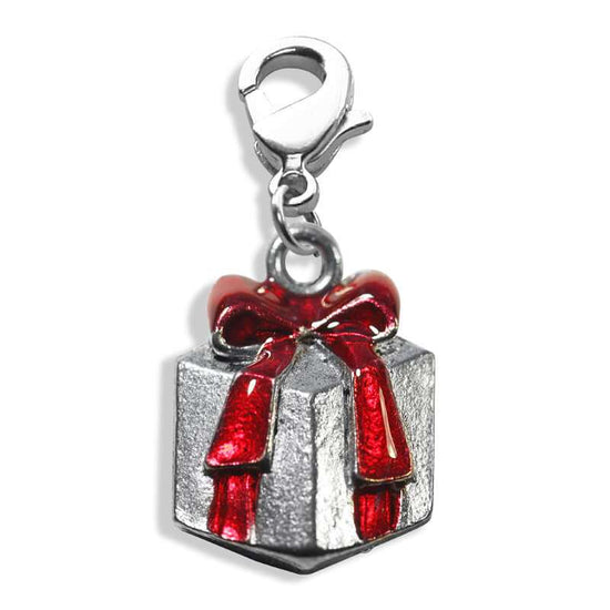 Whimsical Gifts | Christmas Present Charm Dangle in Silver Finish | Holiday & Seasonal Themed | Christmas Charm Dangle