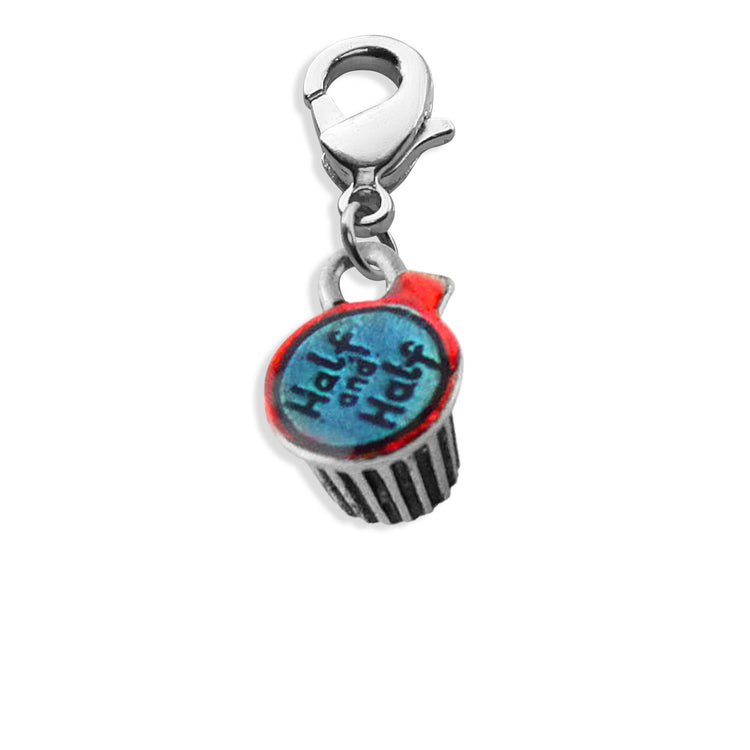Whimsical Gifts | Half and Half Charm Dangle in Silver Finish | Professions Themed | Flight Attendant | Traveler Charm Dangle
