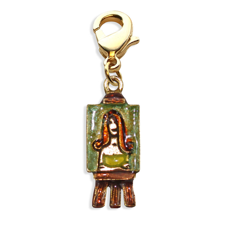 Whimsical Gifts | Artist Picture Charm Dangle in Gold Finish | Artist | Charm Dangle
