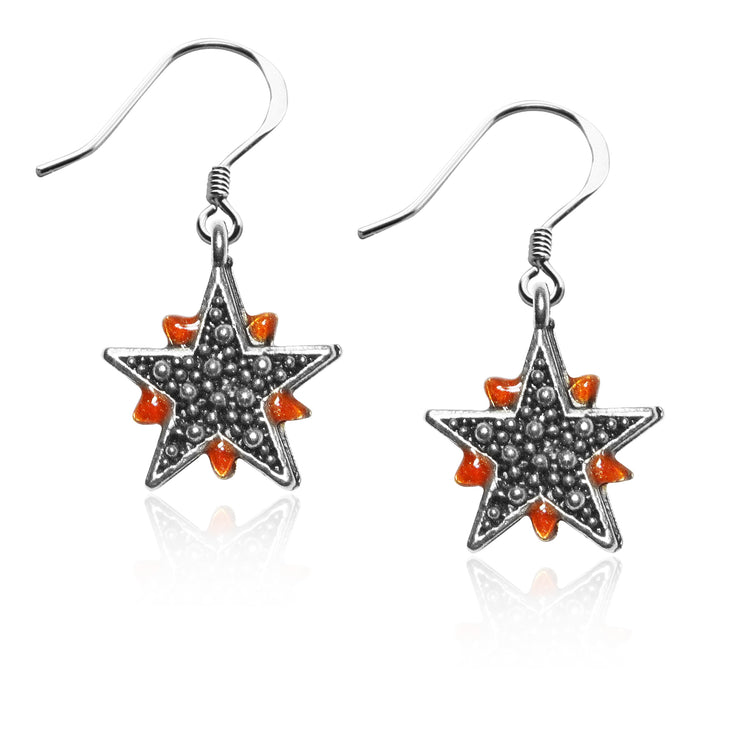 Whimsical Gifts | Astrology Granulated Star Charm Earrings in Silver Finish | Zodiac & Celestial | | Jewelry