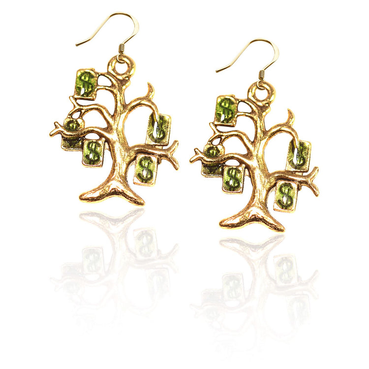 Whimsical Gifts | Money Tree Charm Earrings in Gold Finish | Youth Themed | | Jewelry