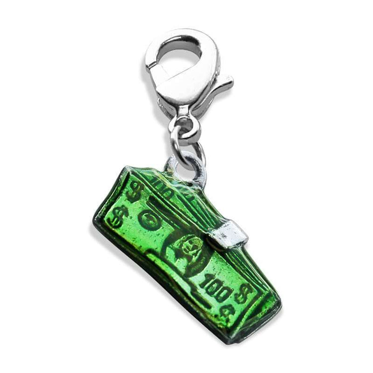 Whimsical Gifts | Money Clip Charm Dangle in Silver Finish | Hobbies & Special Interests | Casino | Gaming | Game Night Charm Dangle