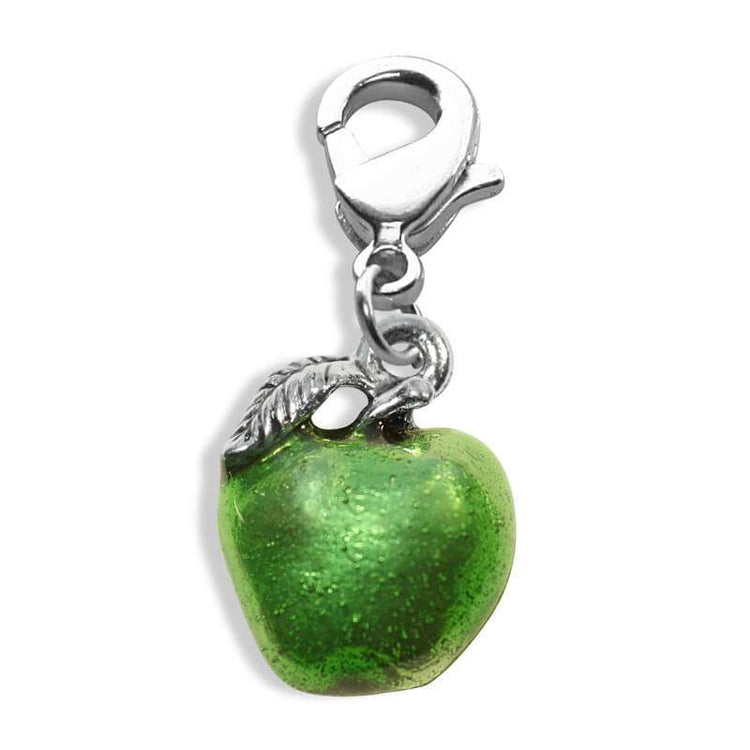 Whimsical Gifts | Green Apple Charm Dangle in Gold Finish | Professions Themed | Teacher Charm Dangle