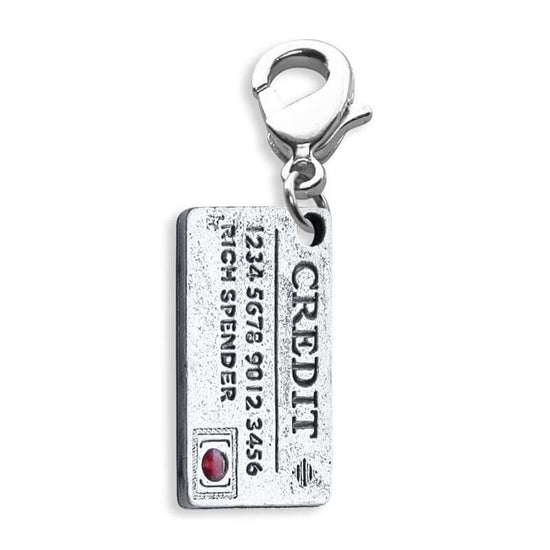 Whimsical Gifts | Credit Card Charm Dangle in Silver Finish | Hobbies & Special Interests | Fashionista Charm Dangle