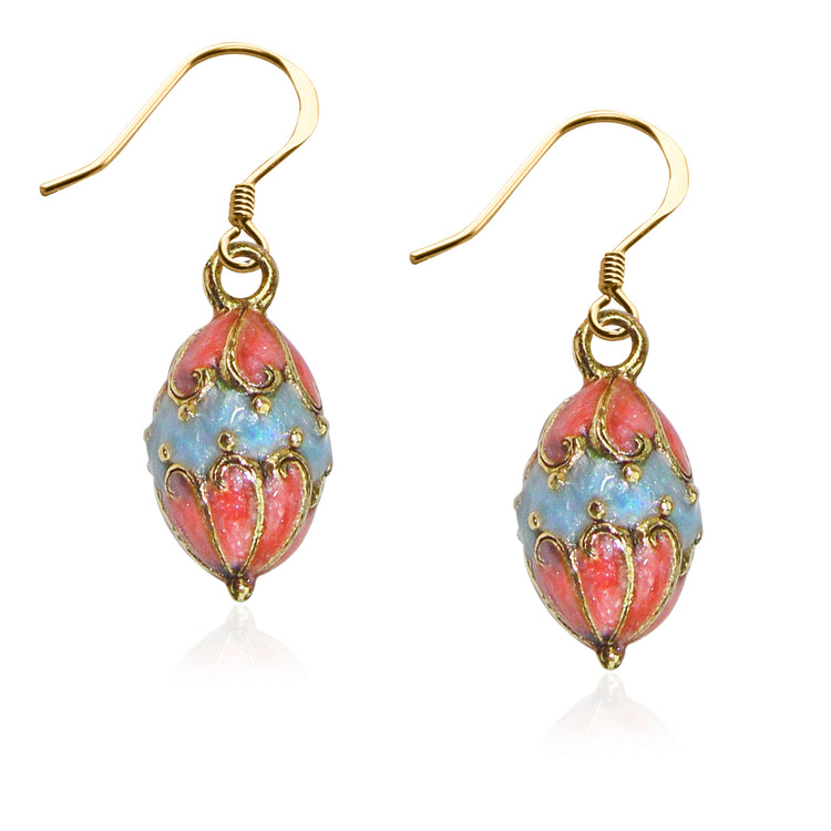 Whimsical Gifts | Easter Egg Charm Earrings in Gold Finish | Holiday & Seasonal Themed | Easter | Jewelry