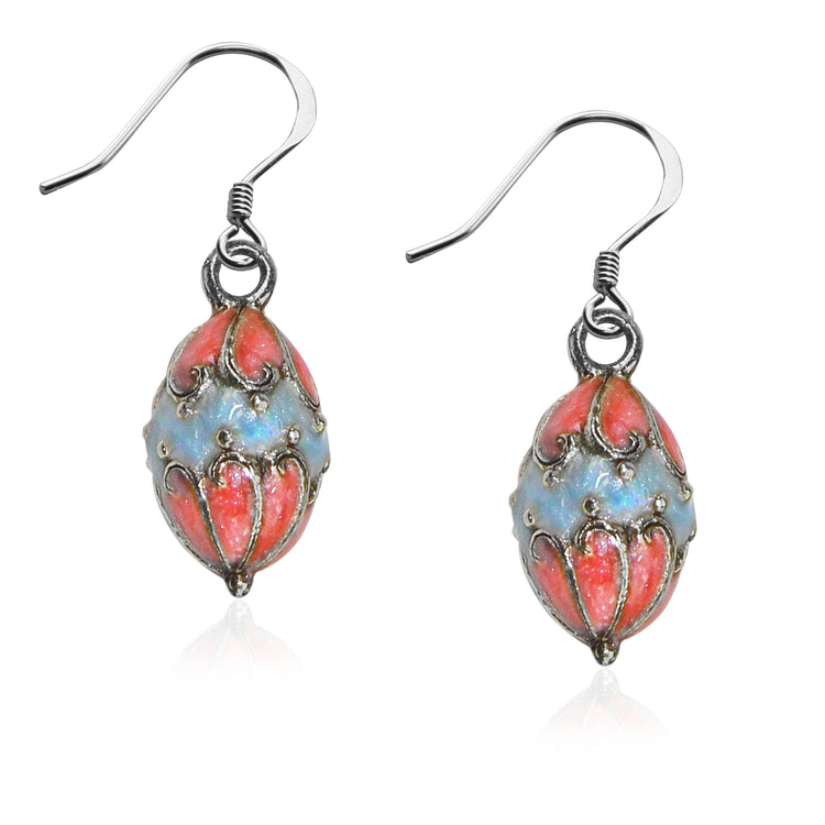 Whimsical Gifts | Easter Egg Charm Earrings in Silver Finish | Holiday & Seasonal Themed | Easter | Jewelry