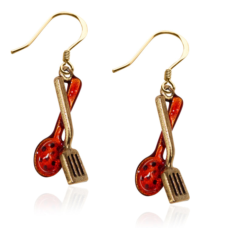 Whimsical Gifts | Cooking Utensils Charm Earrings in Gold Finish | Hobbies & Special Interests | Chef | Cooking | Baking | Jewelry