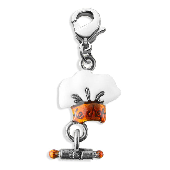 Whimsical Gifts | Chef Hat Charm Dangle in Silver Finish | Hobbies & Special Interests | Chef | Cooking | Baking Charm Dangle