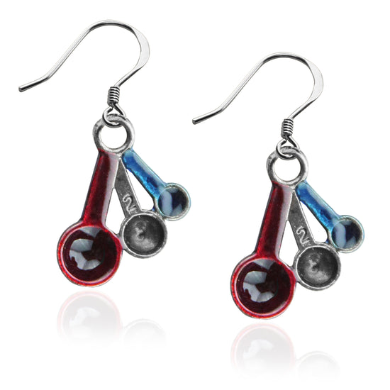 Whimsical Gifts | Measuring Spoons Charm Earrings in Silver Finish | Hobbies & Special Interests | Chef | Cooking | Baking | Jewelry