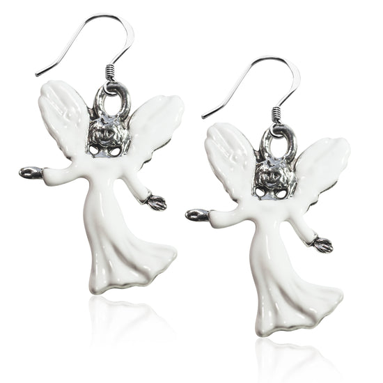 Whimsical Gifts | Angel Charm Earrings in Silver Finish | Religious & Spiritual | | Jewelry