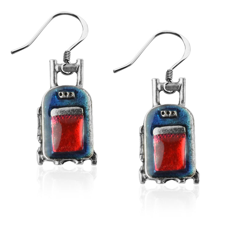 Whimsical Gifts | Travel Bag Charm Earrings in Silver Finish | Professions Themed | Flight Attendant | Traveler | Jewelry