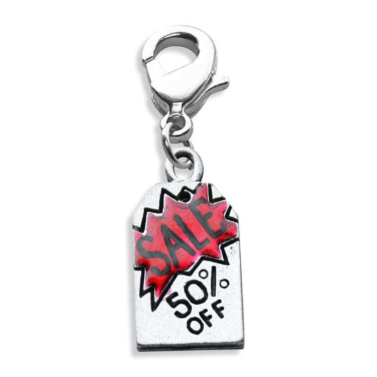 Whimsical Gifts | Sale Tag Charm Dangle in Silver Finish | Hobbies & Special Interests | Fashionista Charm Dangle