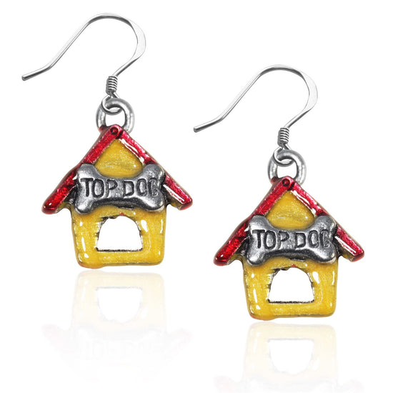 Whimsical Gifts | Dog House Charm Earrings in Silver Finish | Animal Lover | Dog Lover | Jewelry