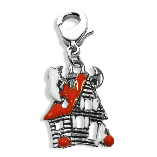 Whimsical Gifts | Haunted House Charm Dangle in Silver Finish | Holiday & Seasonal Themed | Halloween Charm Dangle