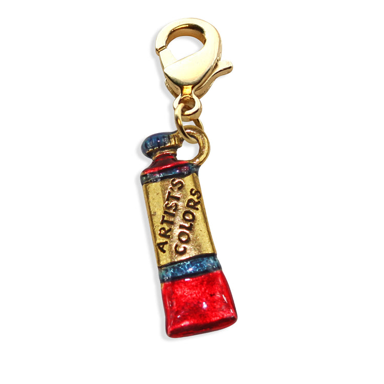 Whimsical Gifts | Artist Paint Tube Charm Dangle in Gold Finish | Artist | Charm Dangle