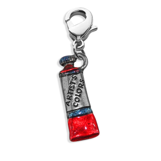 Whimsical Gifts | Artist Paint Tube Charm Dangle in Silver Finish | Artist | Charm Dangle