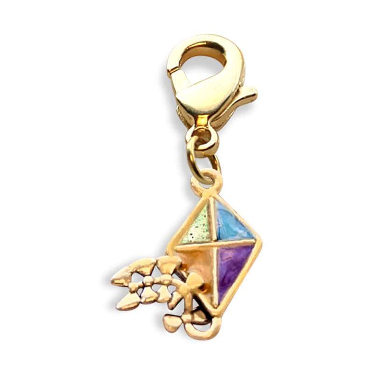 Whimsical Gifts | Kite Charm Dangle in Gold Finish | Holiday & Seasonal Themed | Spring & Summer Fun Charm Dangle