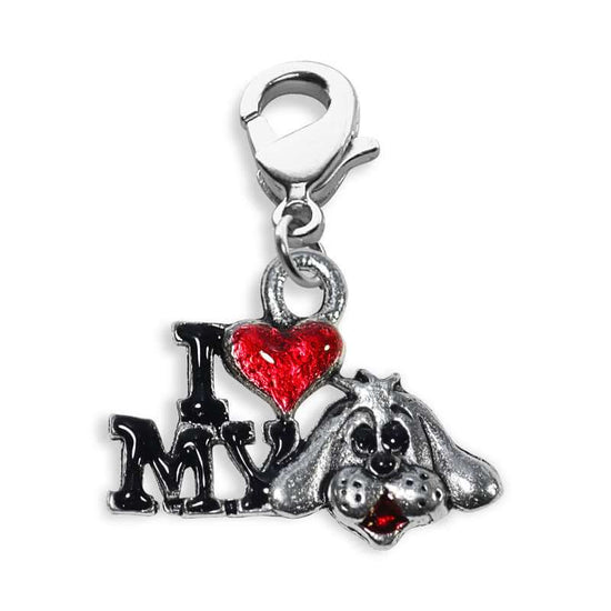 Whimsical Gifts | I Love My Dog Charm Dangle in Silver Finish | Animal Lover | Charm Dangle