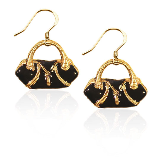 Whimsical Gifts | Flap Purse Charm Earrings in Gold Finish | Hobbies & Special Interests | Fashionista | Jewelry
