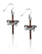 Whimsical Gifts | Cross with Shroud Charm Earrings in Silver Finish | Religious & Spiritual |  | Jewelry