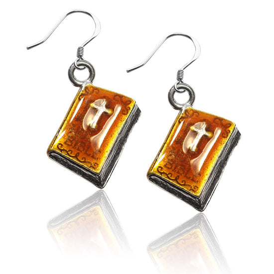 Whimsical Gifts | Holy Bible Charm Earrings in Silver Finish | Religious & Spiritual | | Jewelry