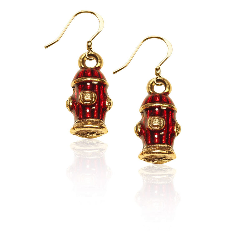 Whimsical Gifts | Fire Hydrant Charm Earrings in Gold Finish | Animal Lover | Dog Lover | Jewelry