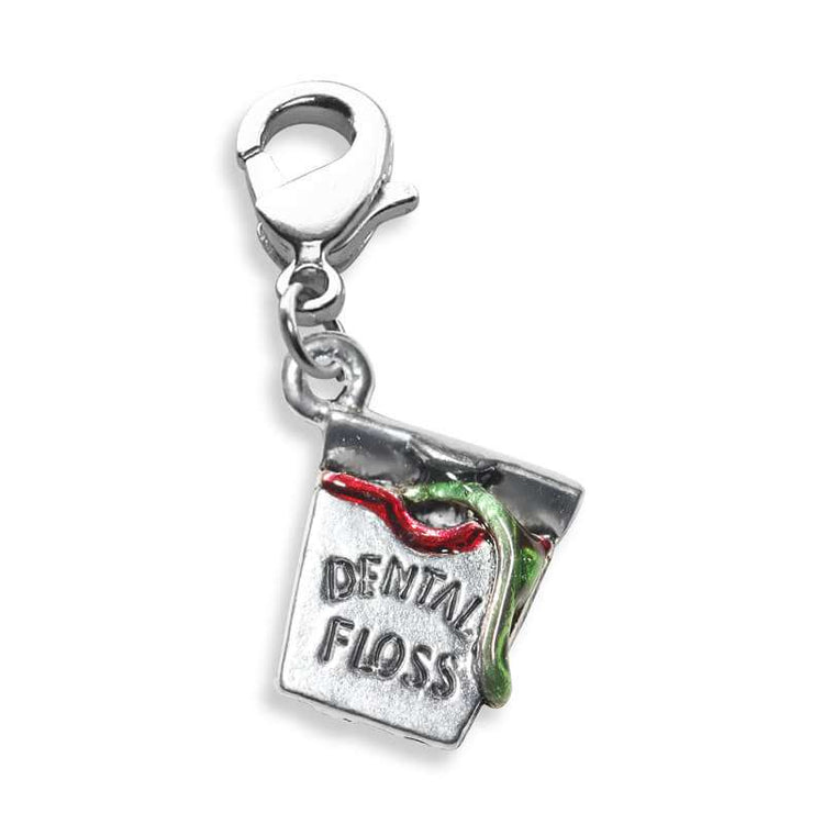 Whimsical Gifts | Dental Floss Charm Dangle in Silver Finish | Professions Themed | Dental | Medical | First Responder Charm Dangle