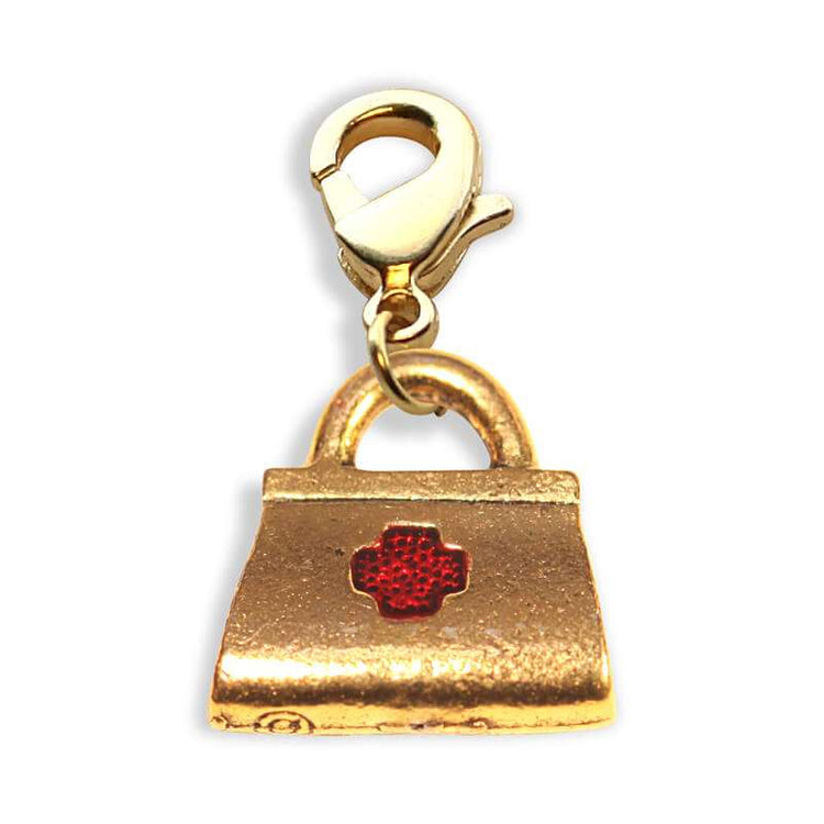 Whimsical Gifts | Medical Bag Charm Dangle in Gold Finish | Professions Themed | Dental | Medical | First Responder Charm Dangle
