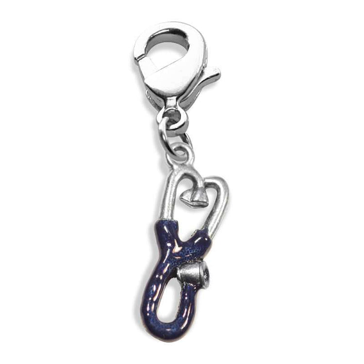 Whimsical Gifts | Stethoscope Charm Dangle in Silver Finish | Professions Themed | Dental | Medical | First Responder Charm Dangle