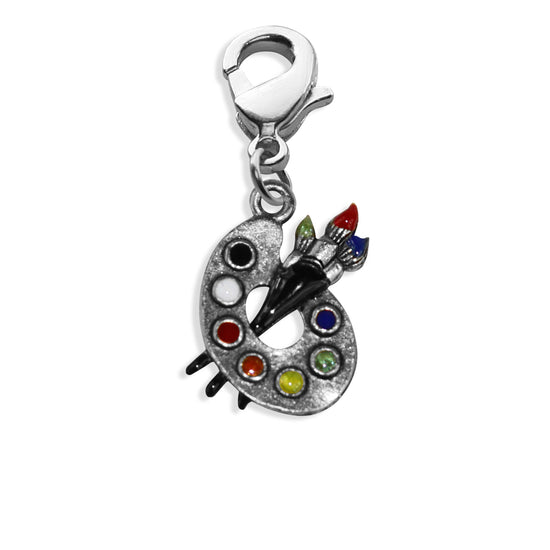 Whimsical Gifts | Artist Palette Charm Dangle in Silver Finish | Artist | Charm Dangle