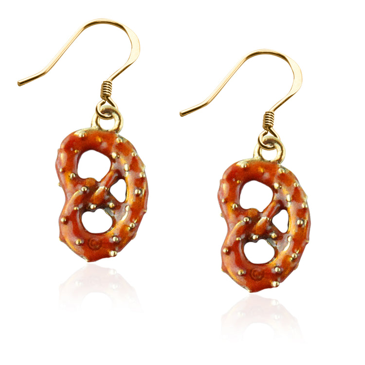 Whimsical Gifts | Pretzel Charm Earrings in Gold Finish | Professions Themed | Flight Attendant | Traveler | Jewelry