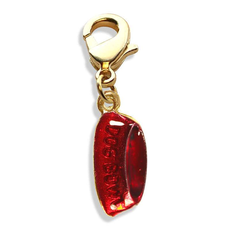 Whimsical Gifts | Dog Bowl Charm Dangle in Gold Finish | Animal Lover | Charm Dangle