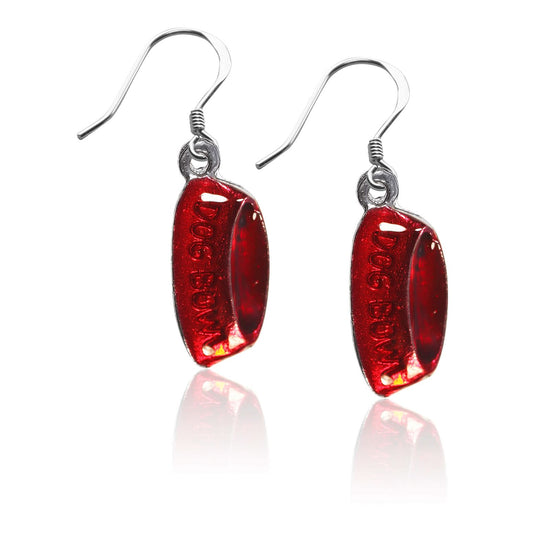 Whimsical Gifts | Dog Bowl Charm Earrings in Silver Finish | Animal Lover | Dog Lover | Jewelry