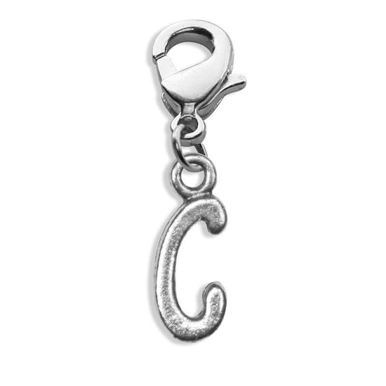 Whimsical Gifts | C Letter Charm | Antique Silver | Lobster Claw | Jewelry Accessory