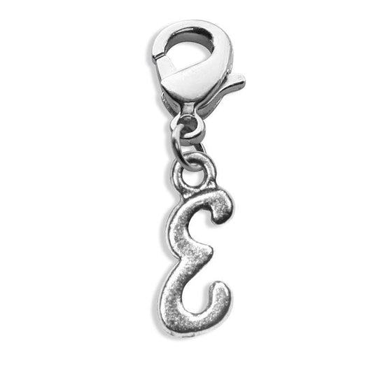Whimsical Gifts | E Letter Charm | Antique Silver | Lobster Claw | Jewelry Accessory