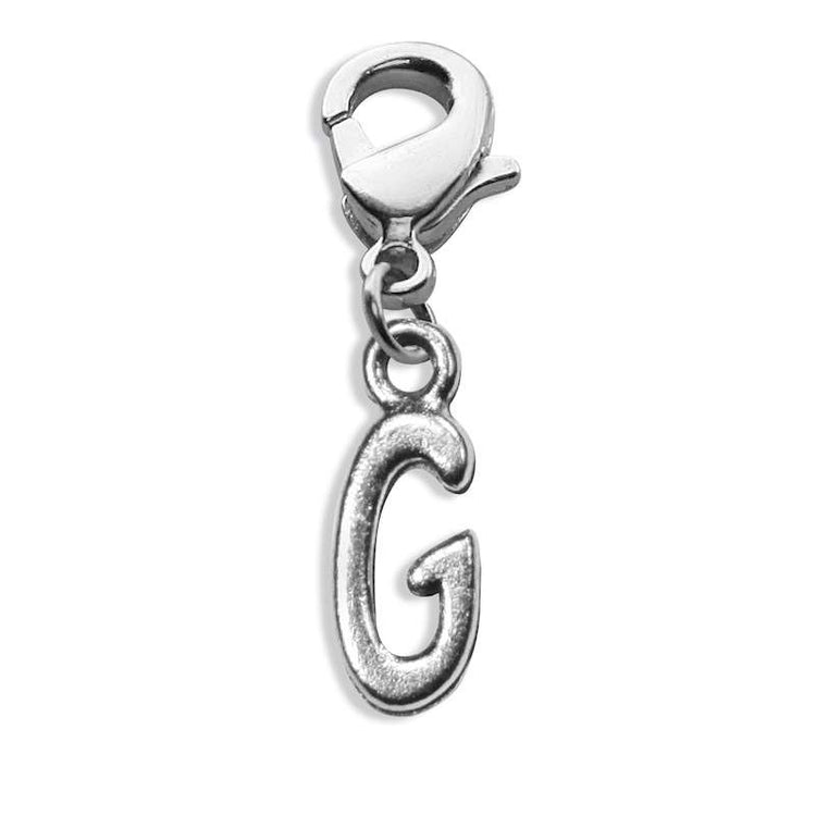 Whimsical Gifts | G Letter Charm | Antique Silver | Lobster Claw | Jewelry Accessory