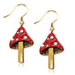 Whimsical Gifts Magic Mushroom Charm Earrings in Gold Finish | Fantasy and Mystical Themed |  | Jewelry
