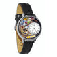Whimsical Gifts | Artist Palette Rich and Sublime 3D Watch Large Style | Handmade in USA | Artist |  | Novelty Unique Fun Miniatures Gift | Silver Finish Black Leather Watch Band
