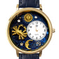 Whimsical Gifts | Cancer Zodiac 3D Watch Large Style | Handmade in USA | Zodiac & Celestial |  | Novelty Unique Fun Miniatures Gift | Gold Finish 