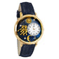 Whimsical Gifts | Gemini Zodiac 3D Watch Large Style | Handmade in USA | Zodiac & Celestial |  | Novelty Unique Fun Miniatures Gift | Gold Finish Navy Blue Leather Watch Band