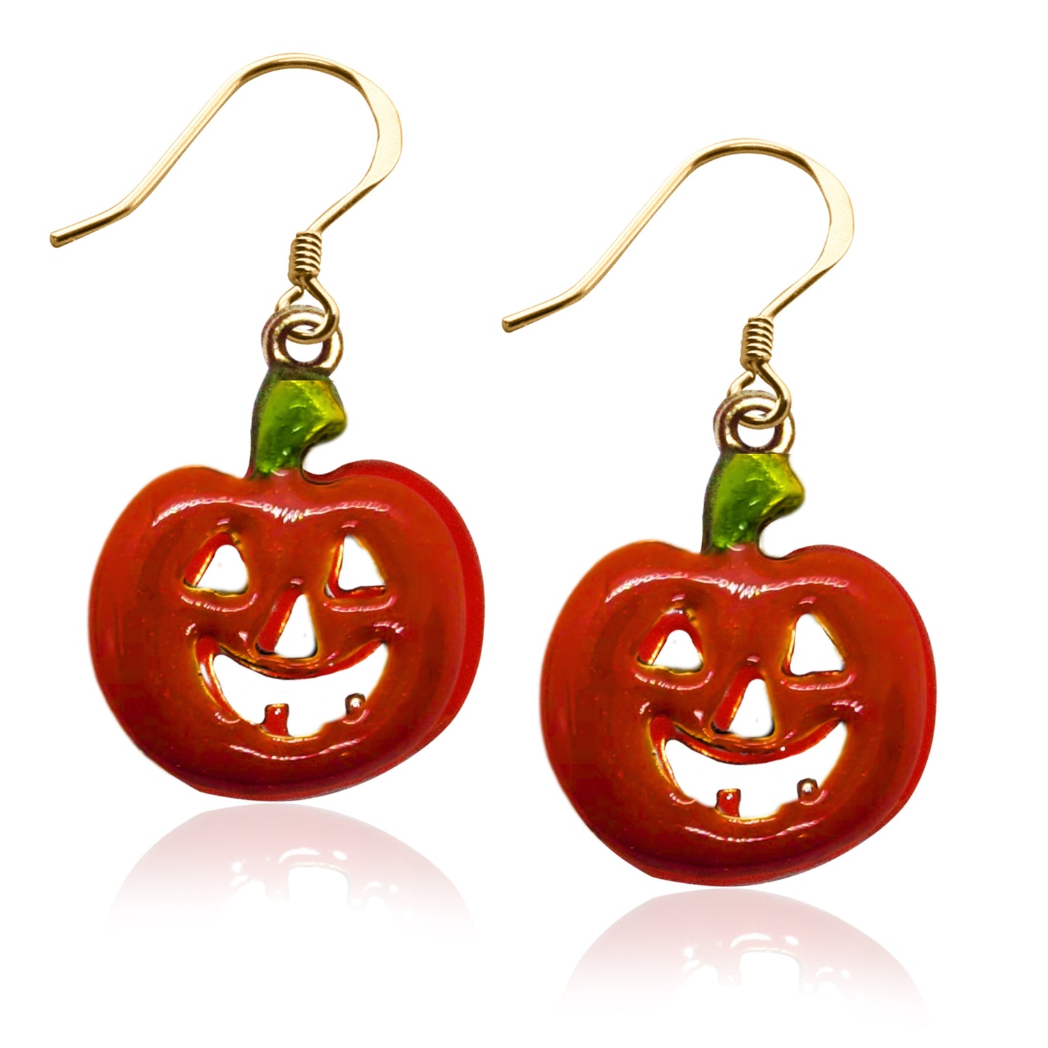 Whimsical Gifts | Halloween Pumpkin Charm Earrings in Gold Finish | Holiday & Seasonal Themed | Halloween | Jewelry